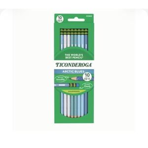 Ticonderoga Arctic Blues Pencils 10ct & LoveShackFancy Yoobi Bow Erasers Bundle